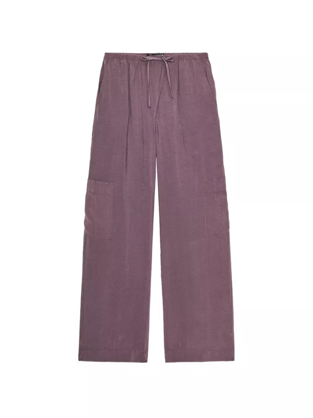 Zara Women's Wide-Leg Cargo Pants - Mauve
